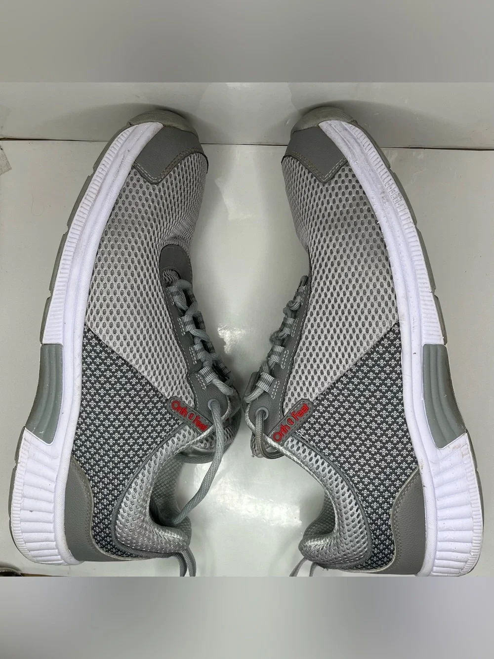 Orthofeet Edgewater 618 Grey Mesh Athletic Comfort Walking Sneakers Mens 12 D
